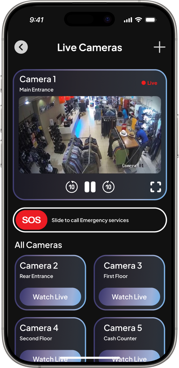 Live Camera Video Feed Screen